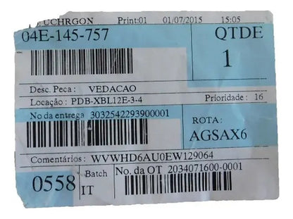 Junta De Motor Original Volkswagen Jetta